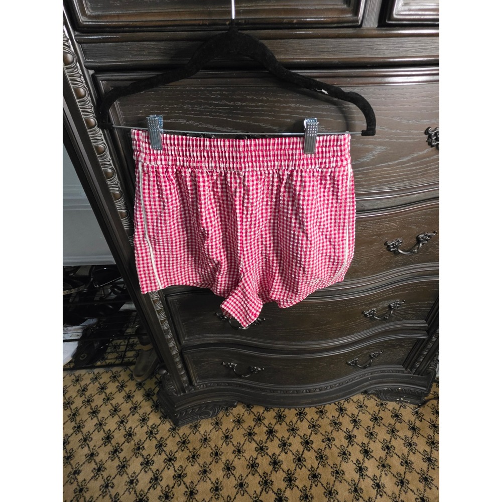 Gymshark Gingham Shorts Red White Oversized Fit Checkered Lounge Shorts Small